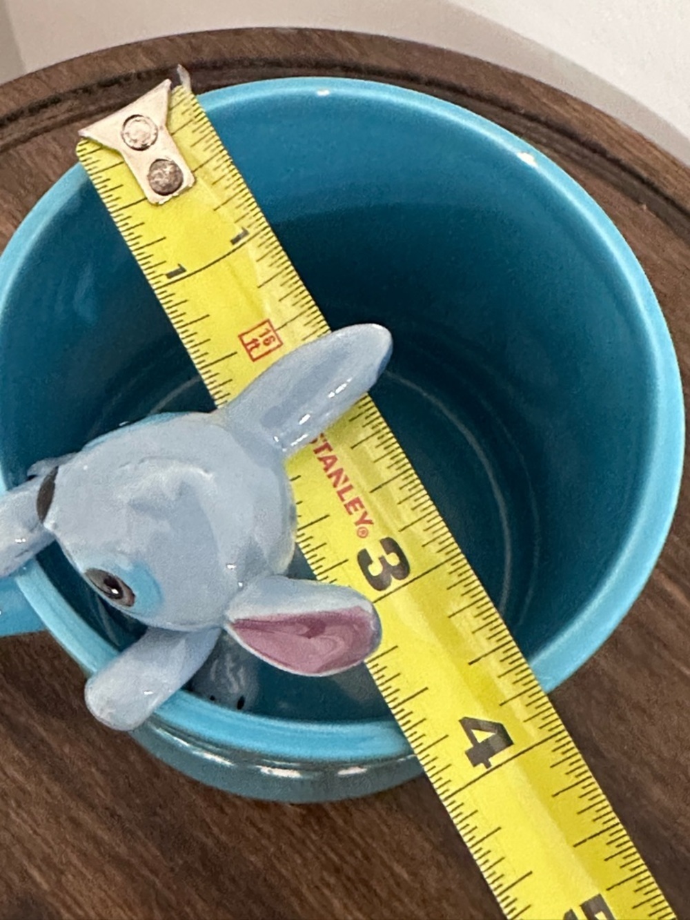 Disney Lilo & Stitch 3D Sculpted Peeking Stitch Blue Ceramic Coffee Mug Zrike - Picture 8 of 10
